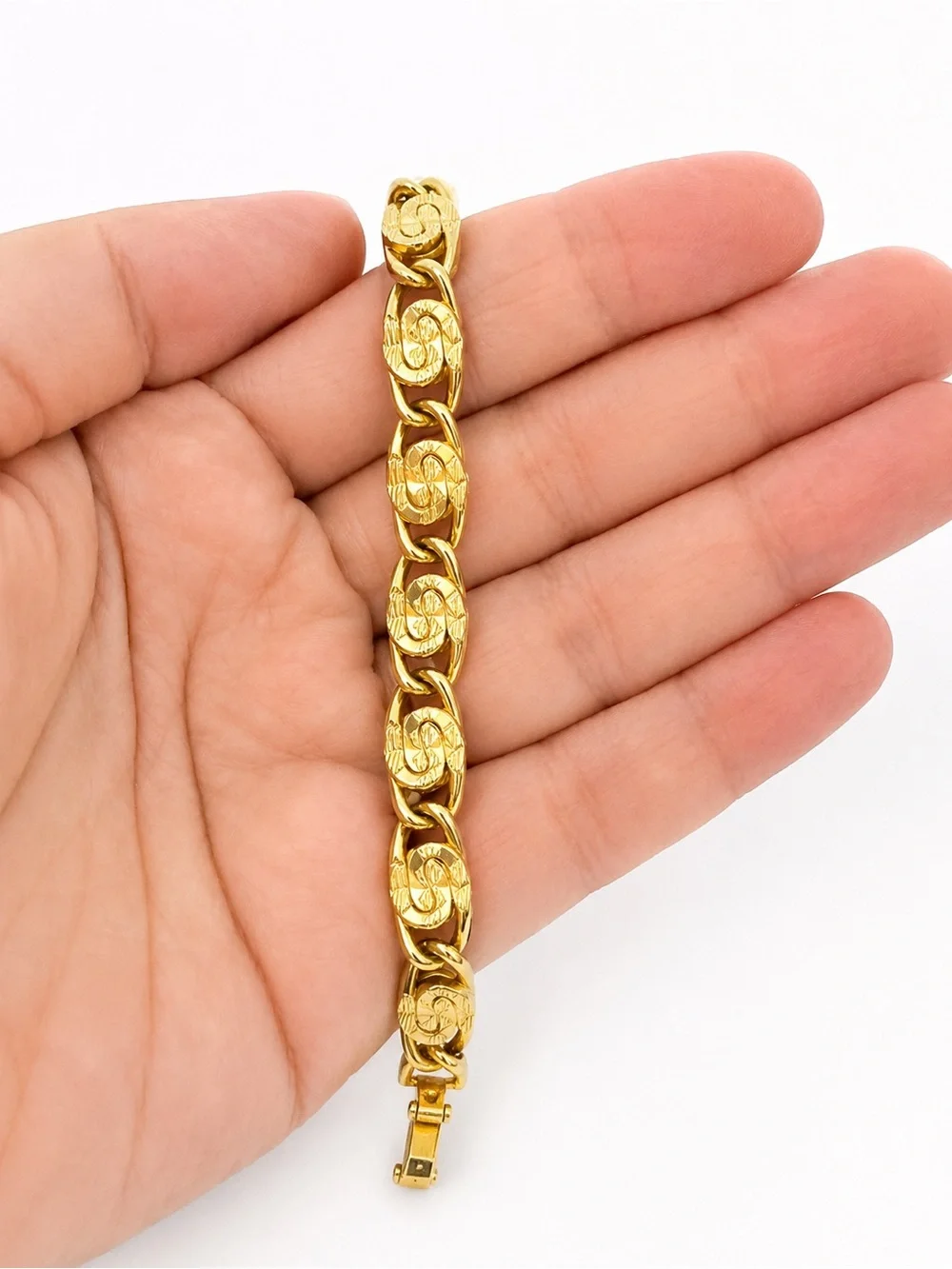 Vintage Sarah Coventry Gold Tone Link Bracelet Signed Mid Century